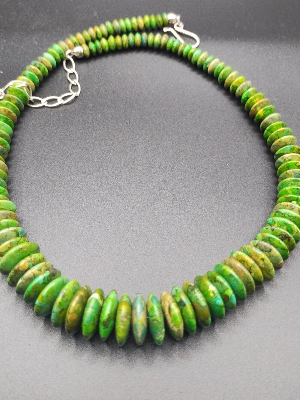 Jay King DTR Mojave green turquoise disc necklace 925 Sterling Silver - Picture 2 of 8